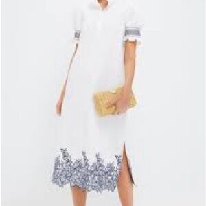 Hyacinth House White and Blue Floral Dress